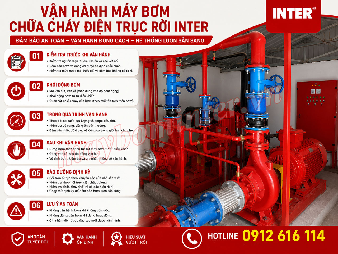 Vận hành máy bơm chữa cháy INTER