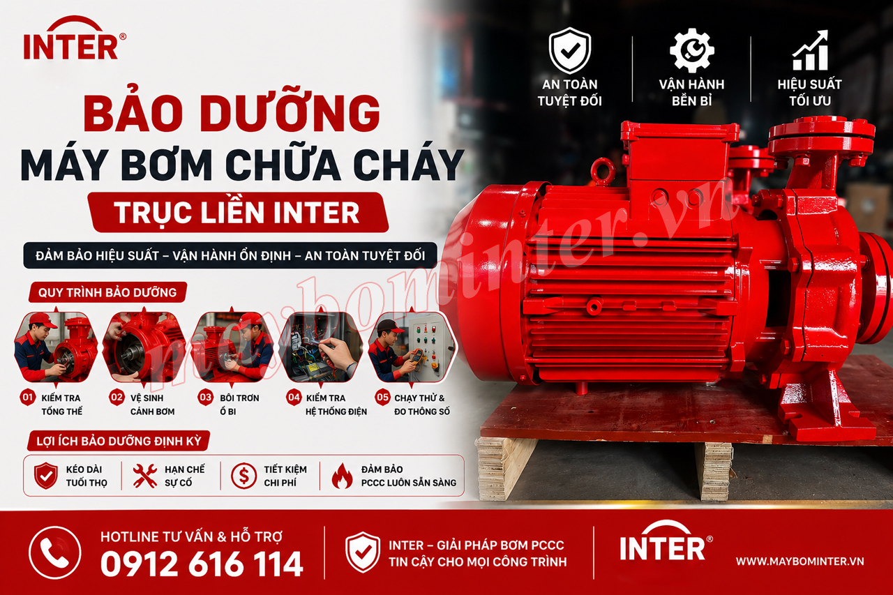 Bảo dưỡng máy bơm chữa cháy trục liền INTER 