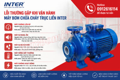 Lỗi thường gặp khi lắp đặt máy bơm chữa cháy trục liền INTER
