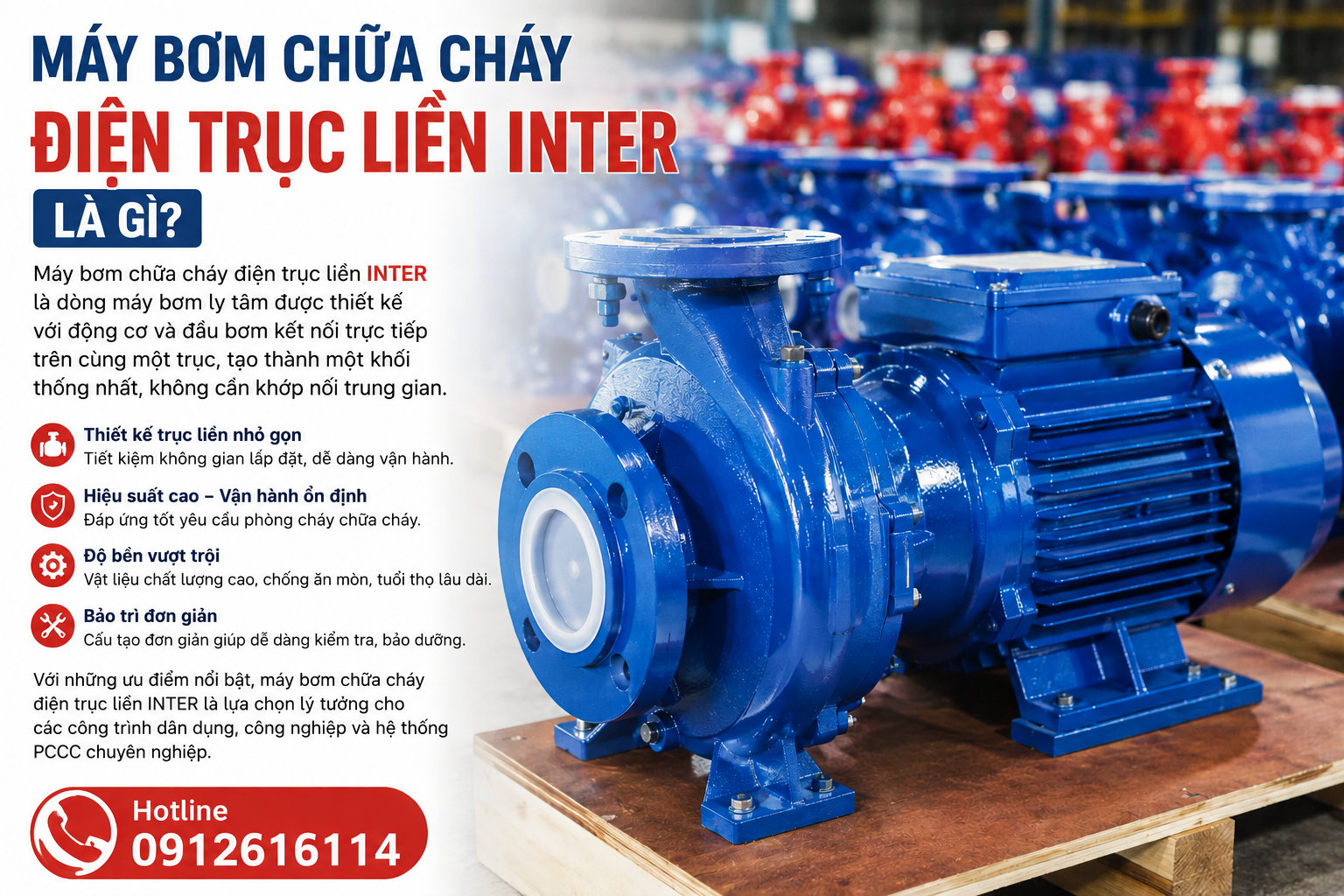Máy bơm chữa cháy điện trục liền INTER là gì Máy bơm chữa cháy điện trục liền INTER là gì